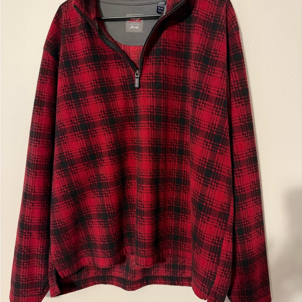 Wrangler Red and Black Zip Up Sweater